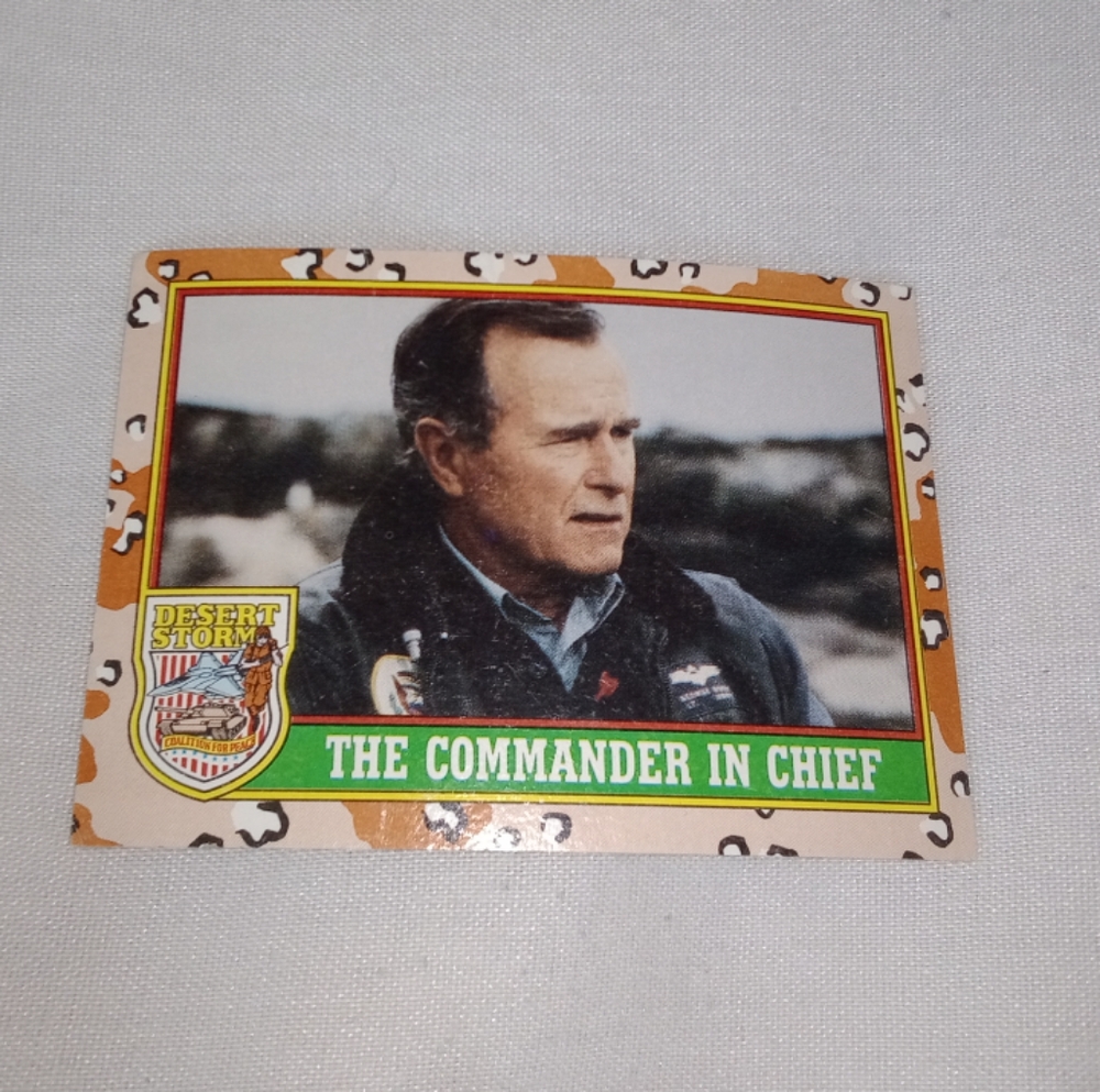 1991 Topps Desert Storm Collector Card Commander In Chief #1